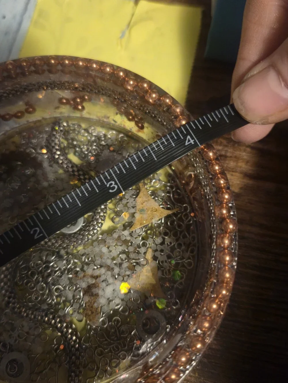 Orgonite Crystal Charging Dish Trinket Tray Copper Quartz & Resin EMF Protection